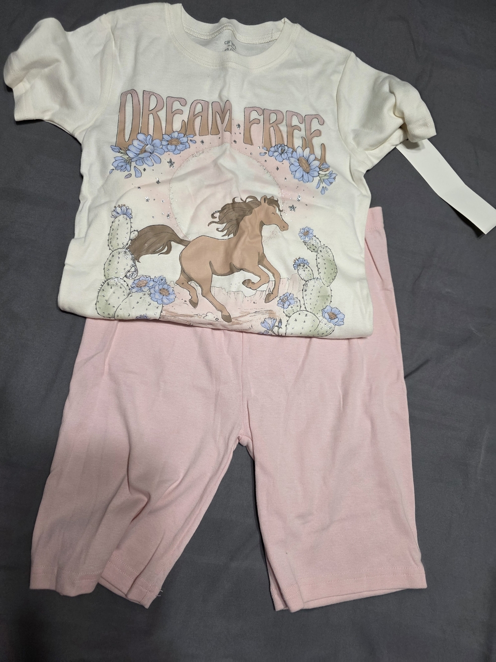 Carter's Cream & Pink 'Dream Free' Horse Pajama Set